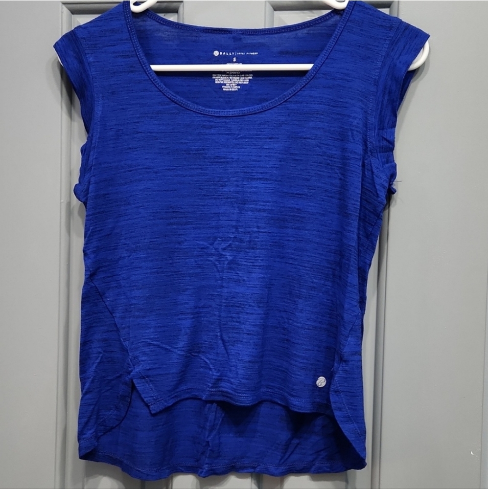 Bally Blue Black Lines High Low Sleeveless Tank Top small